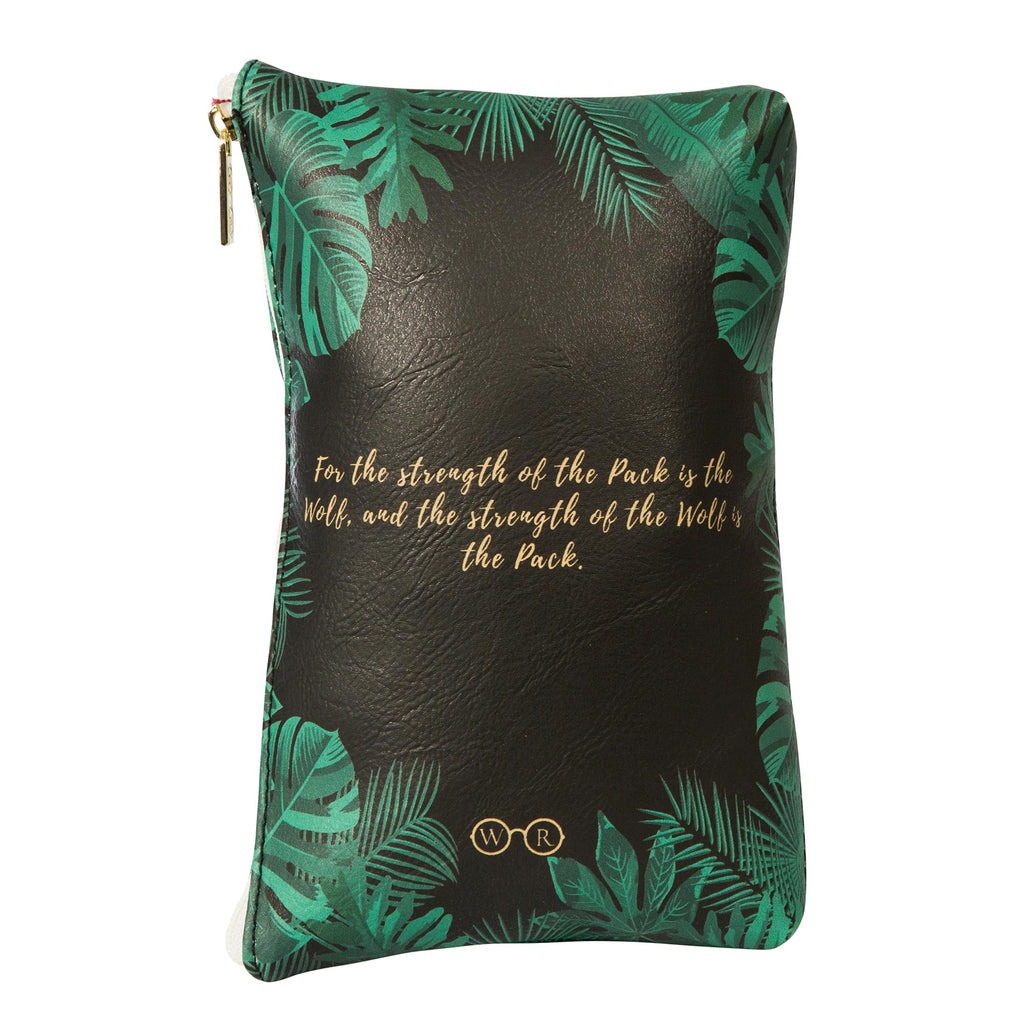 The Jungle Book Black Pouch Purse by Rudyard Kipling featuring Jungle Leaves design, by Well Read Co. - Hand