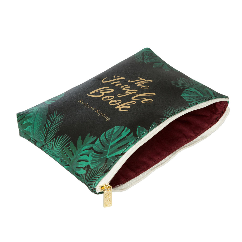 The Jungle Book Black Pouch Purse by Rudyard Kipling featuring Jungle Leaves design, by Well Read Co. - Hand