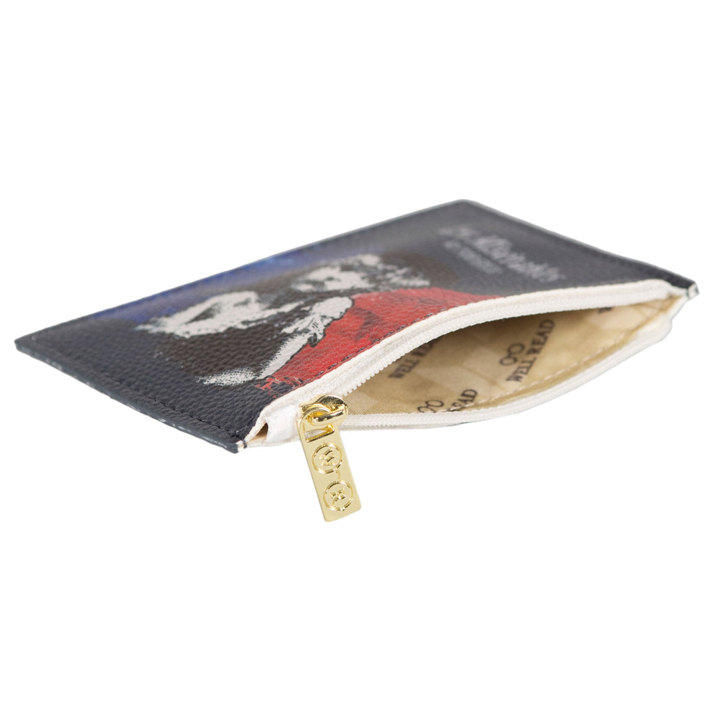 Les Misérables Navy Coin Purse by Victor Hugo featuring Cosette over French flag design, by Well Read Co. - Back