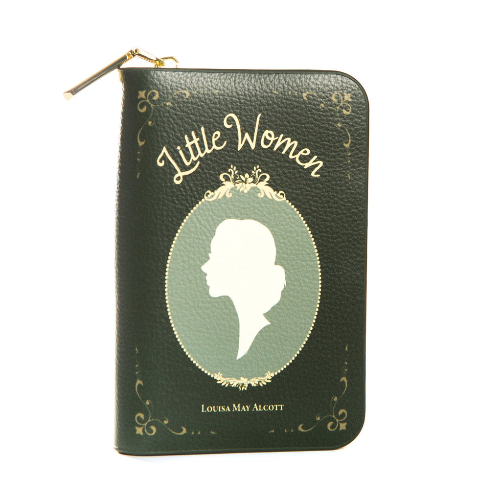 Little Women Green Wallet Purse by Louisa May Alcott featuring Young Woman Profile, by Well Read Co. - Opened Zipper