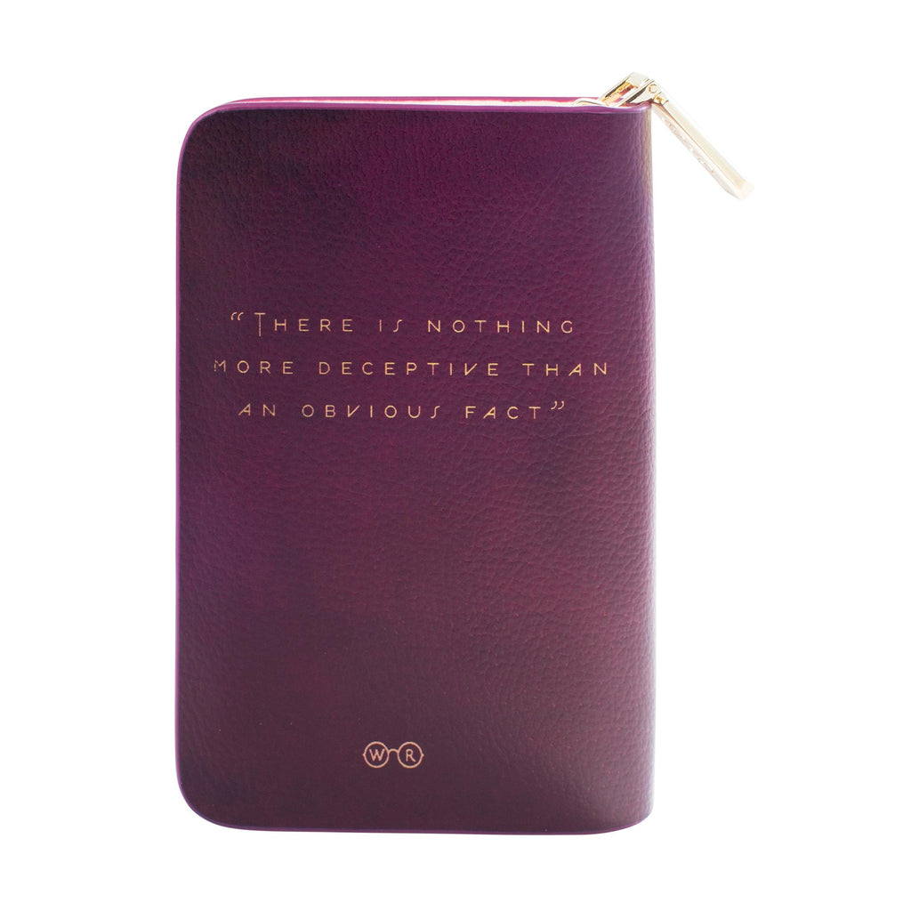 Sherlock Holmes Burgundy Wallet Purse by Arthur Conan Doyle featuring Silhouette of Sherlock Holmes, by Well Read Co. - Back