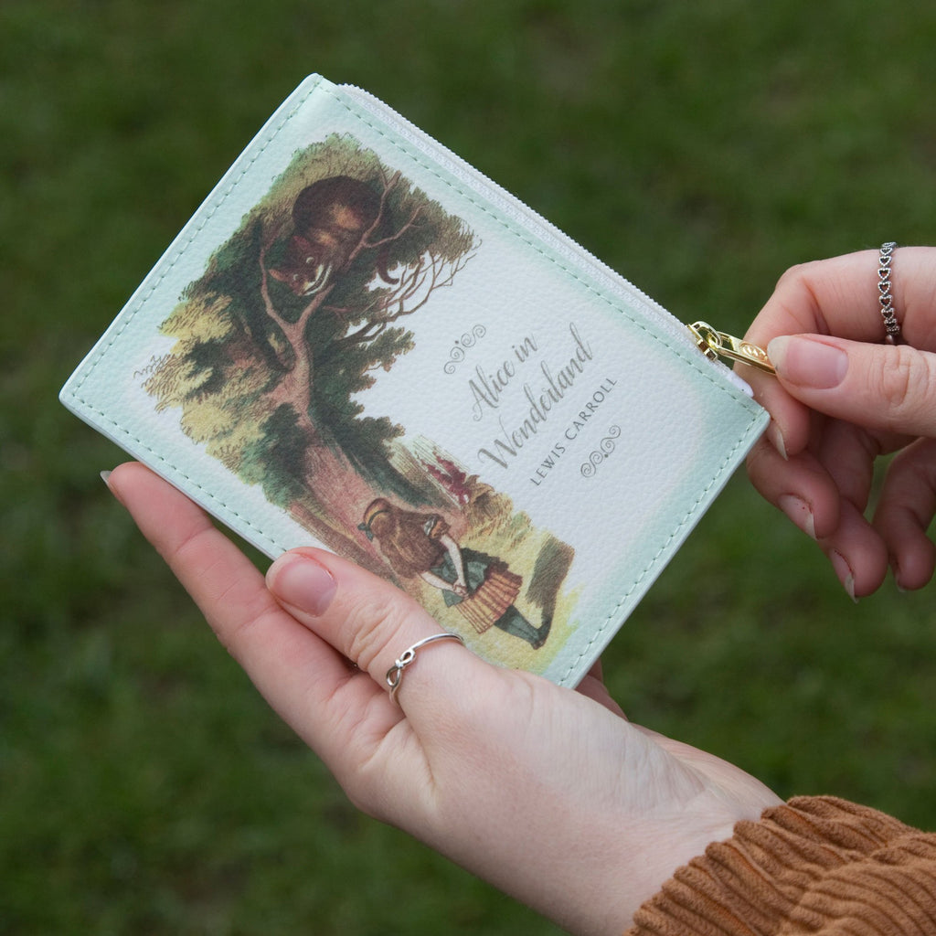 Alice in Wonderland Green Coin Purse by Lewis Carroll featuring Mad Hatter's Tea Party design, by Well Read Co. - Hand